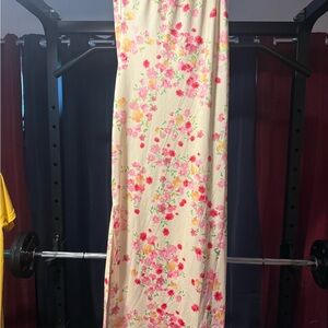 SHEIN Floral Maxi Dress - Cream and Pink